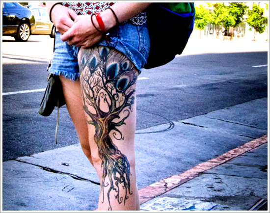 Thigh tattoos design, idea 1