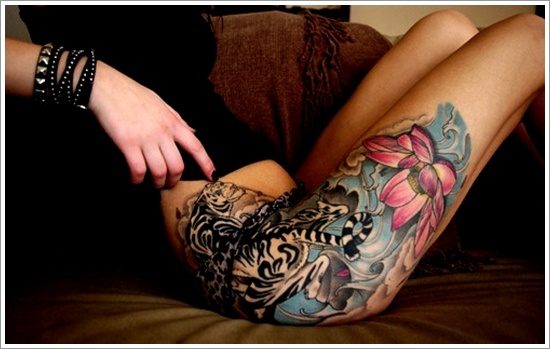 Thigh tattoos design, idea 87