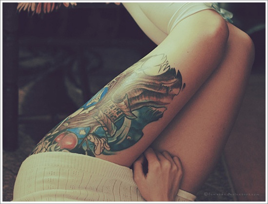 Thigh tattoos design, idea 89