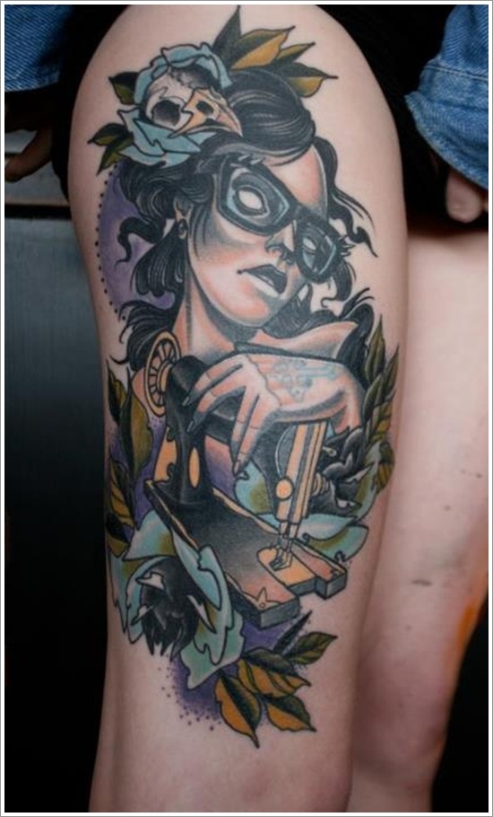 Thigh tattoos design, idea 101