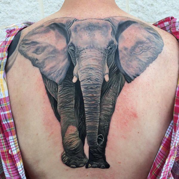 Powerful elephant tattoo design, idea 50