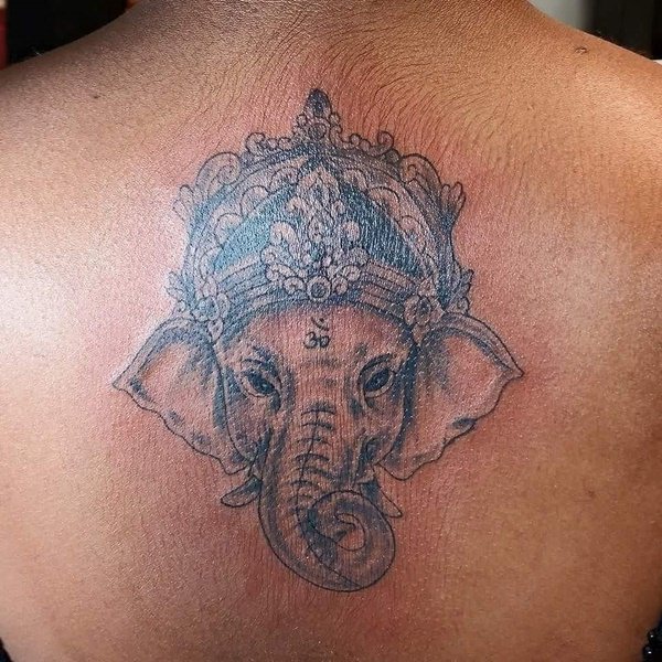 Powerful elephant tattoo design, idea 55