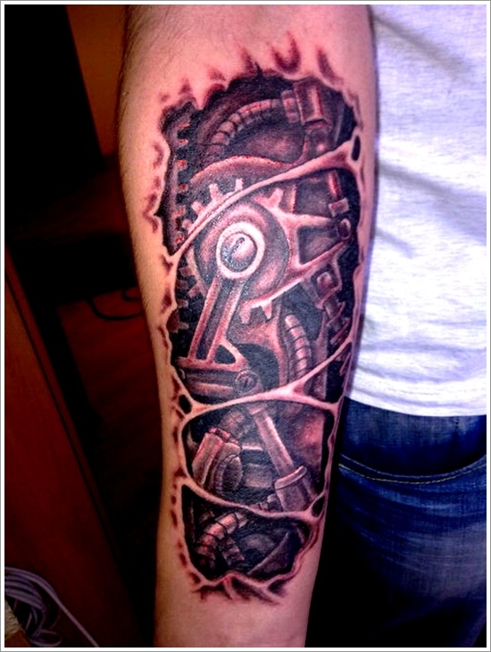 Bio mechanical tattoo design, idea 30
