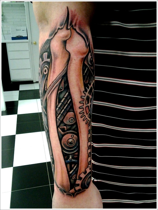 Bio mechanical tattoo design, idea 15