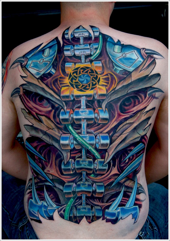 Bio mechanical tattoo design, idea 9