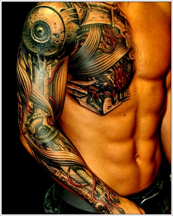 Bio mechanical tattoo design, idea 2