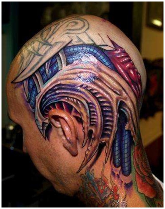 Bio mechanical tattoo design, idea 18