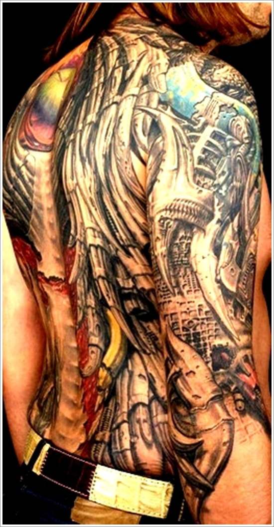 Bio mechanical tattoo design, idea 31