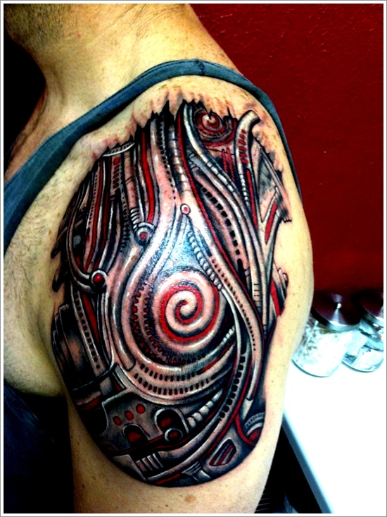 Bio mechanical tattoo design, idea 3