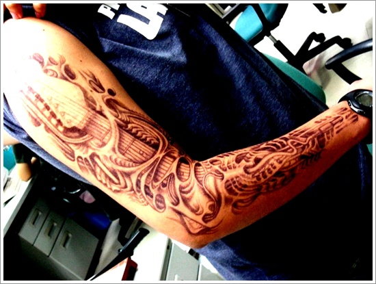 Bio mechanical tattoo design, idea 17
