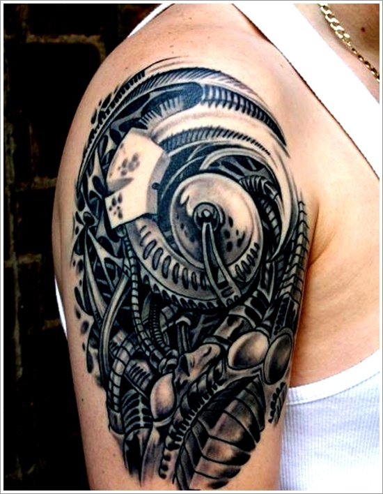 Bio mechanical tattoo design, idea 23
