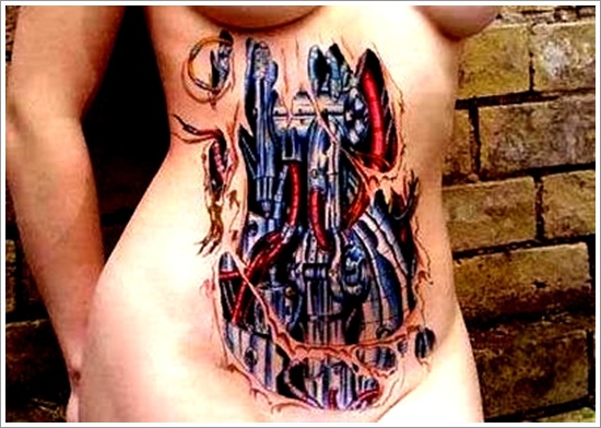 Bio mechanical tattoo design, idea 11