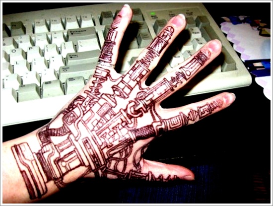 Bio mechanical tattoo design, idea 19