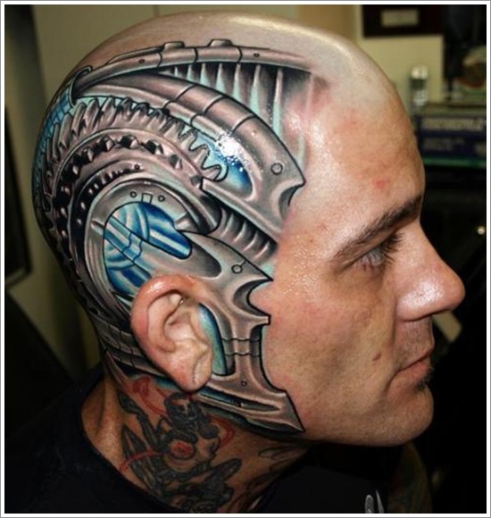 Bio mechanical tattoo design, idea 24