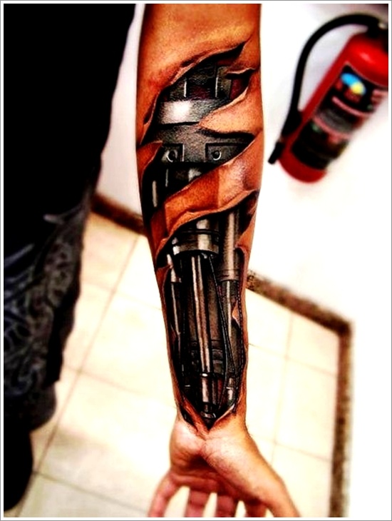 Bio mechanical tattoo design, idea 6