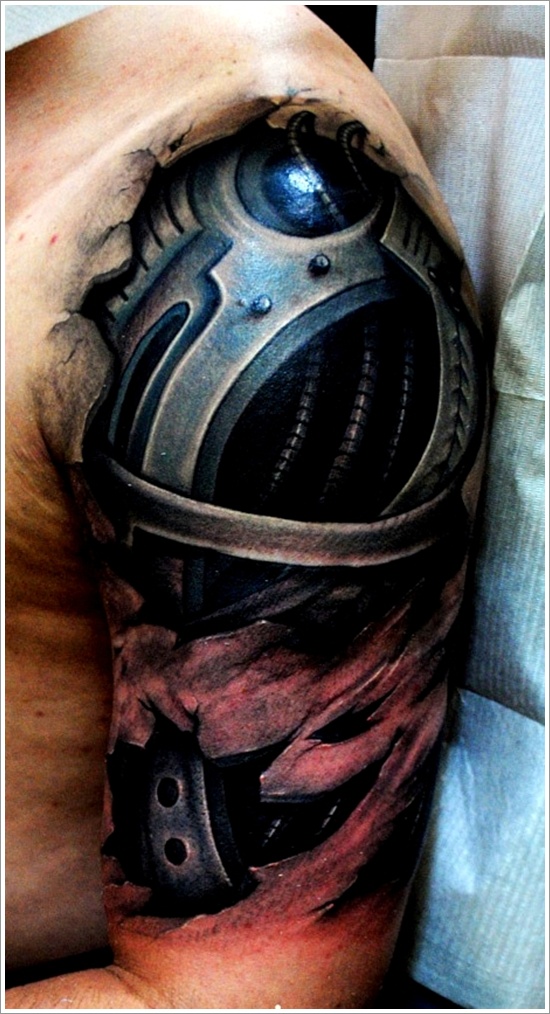 Bio mechanical tattoo design, idea 29