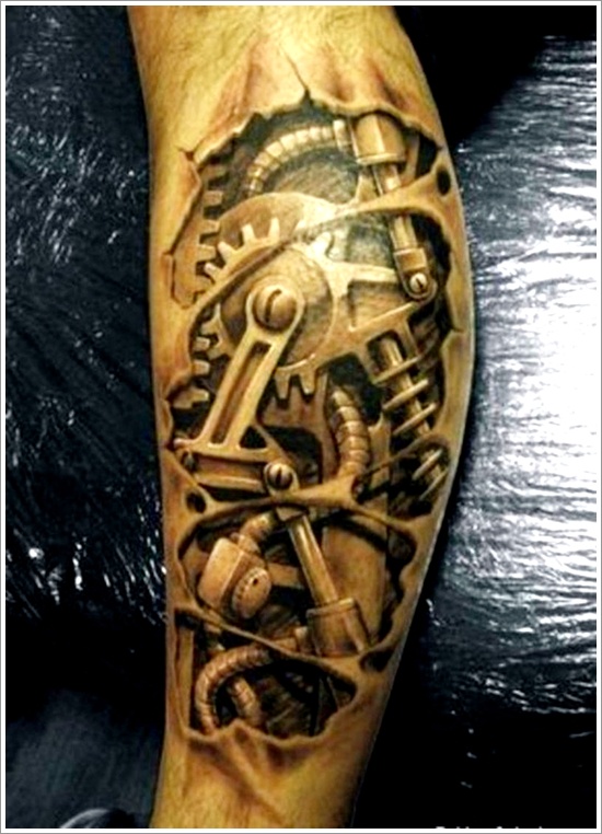 Bio mechanical tattoo design, idea 12