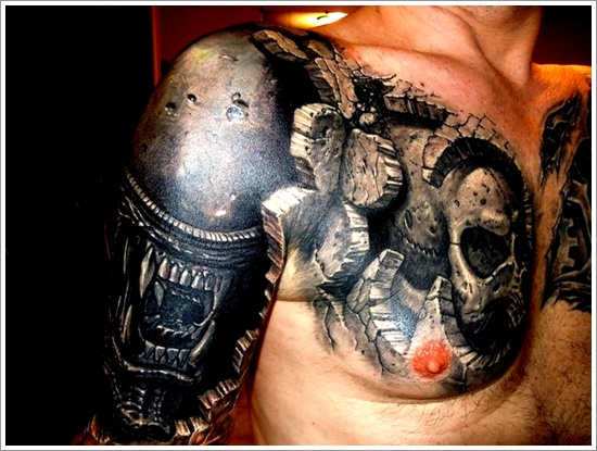 Bio mechanical tattoo design, idea 20
