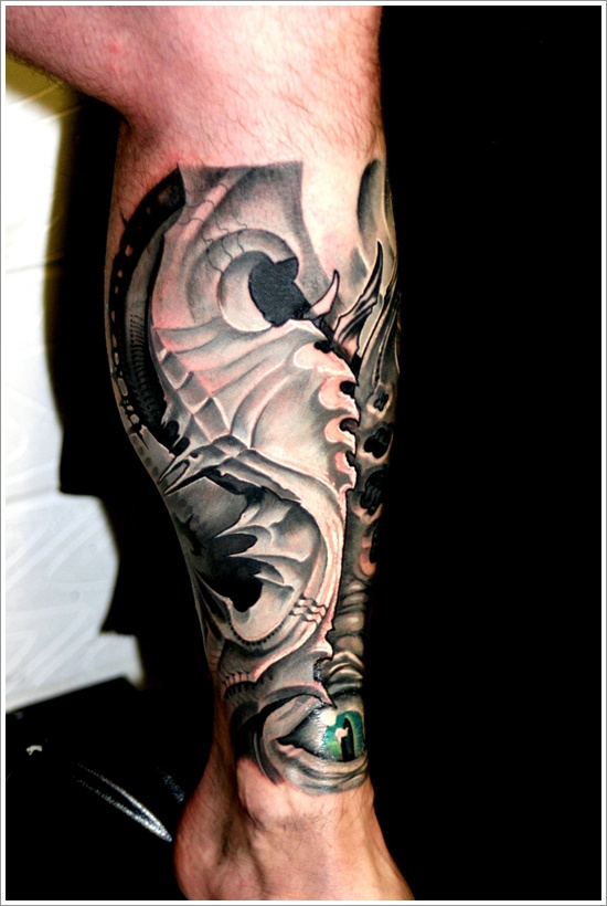 Bio mechanical tattoo design, idea 16