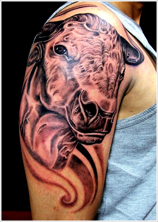 Bull tattoo design, idea 6