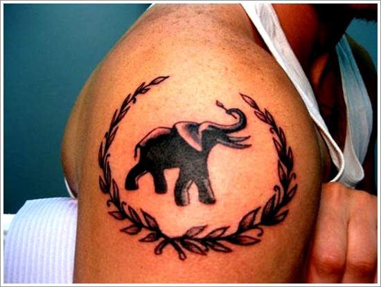 Powerful elephant tattoo design, idea 22