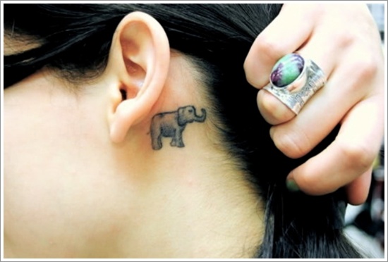 Powerful elephant tattoo design, idea 10