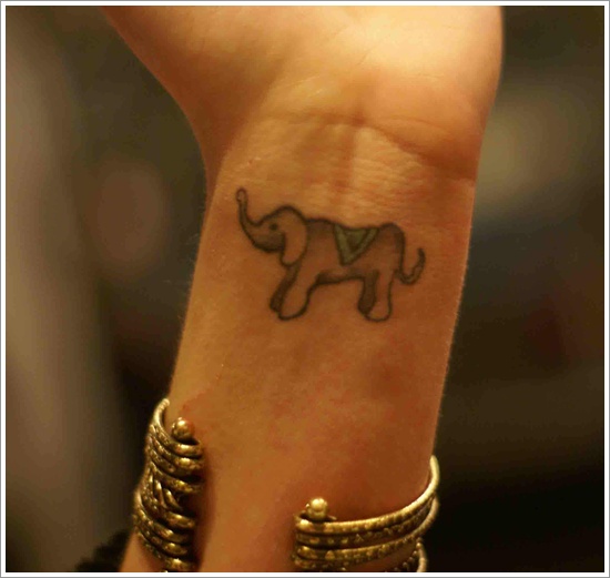 Powerful elephant tattoo design, idea 11