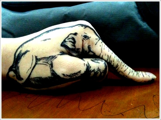 Powerful elephant tattoo design, idea 24