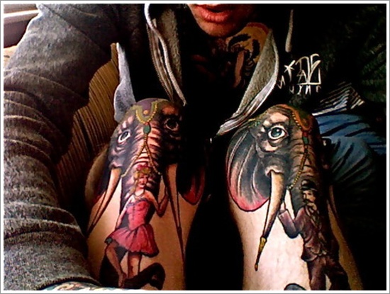 Powerful elephant tattoo design, idea 15