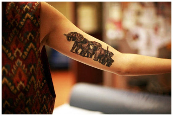 Powerful elephant tattoo design, idea 12