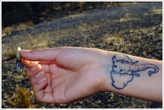 Powerful elephant tattoo design, idea 26