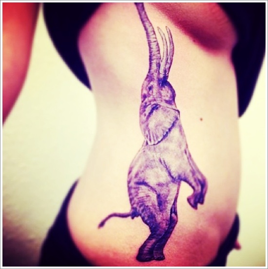 Powerful elephant tattoo design, idea 3