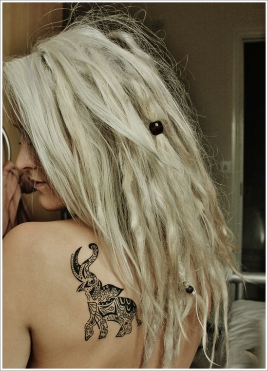 Powerful elephant tattoo design, idea 13
