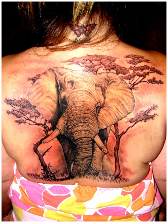 Powerful elephant tattoo design, idea 17