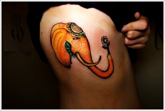 Powerful elephant tattoo design, idea 19