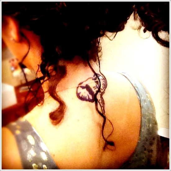 Powerful elephant tattoo design, idea 32