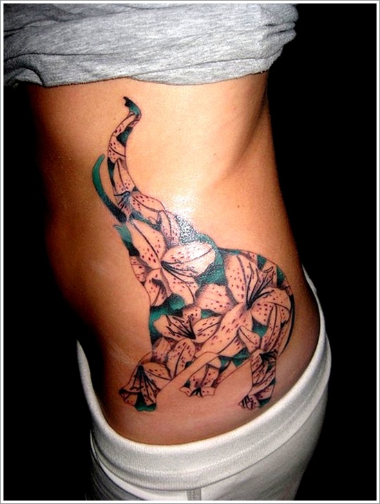 Powerful elephant tattoo design, idea 33