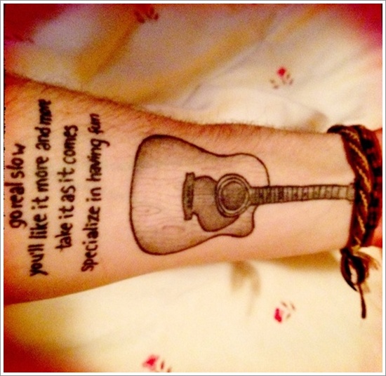 Guitar tattoo design, idea 16