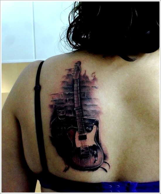 Guitar tattoo design, idea 21
