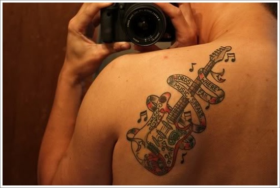 Guitar tattoo design, idea 3