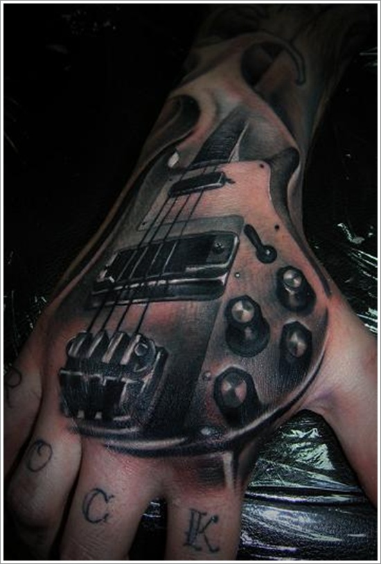 Guitar tattoo design, idea 12