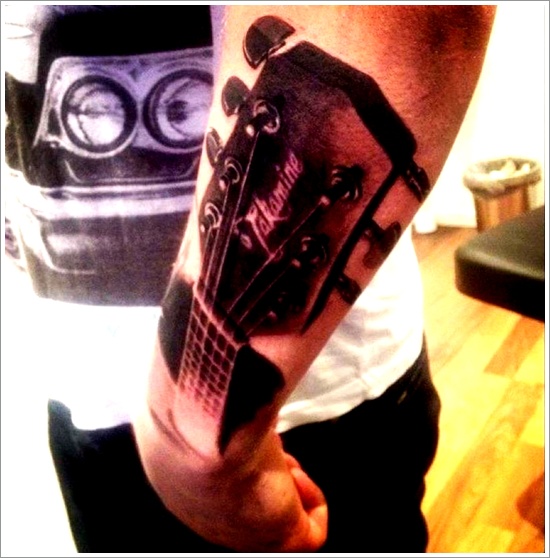 Guitar tattoo design, idea 25
