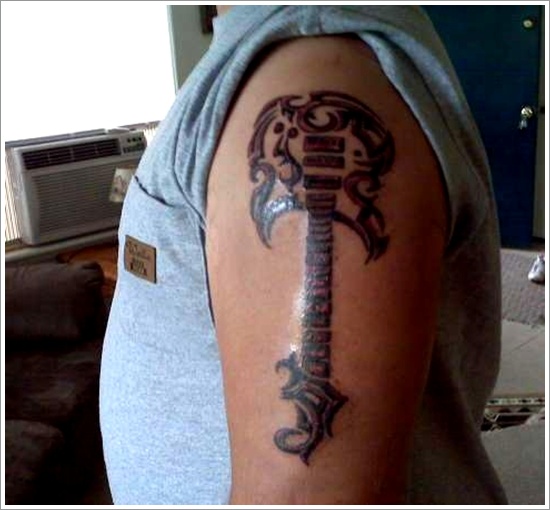 Guitar tattoo design, idea 17