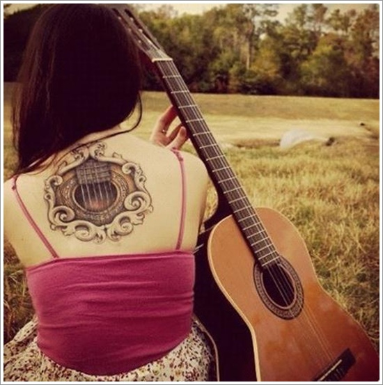 Guitar tattoo design, idea 2