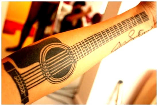 Guitar tattoo design, idea 10