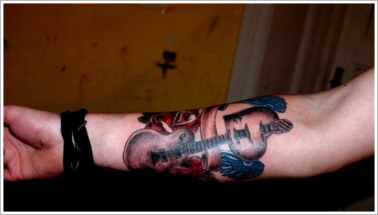 Guitar tattoo design, idea 20