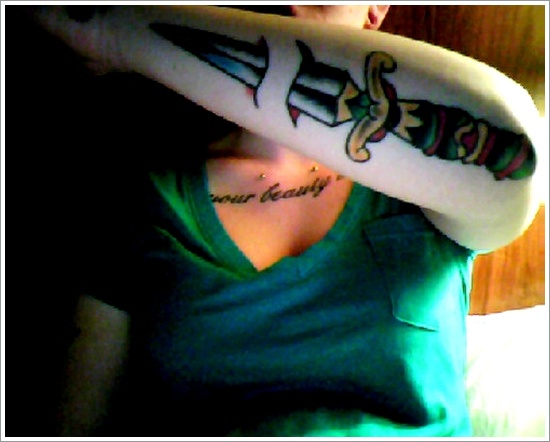 Daggers or knives tattoo design, idea 28