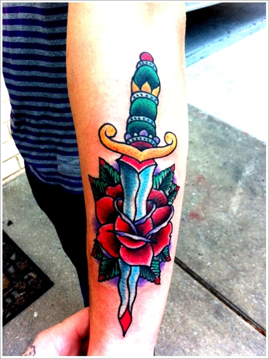 Daggers or knives tattoo design, idea 18
