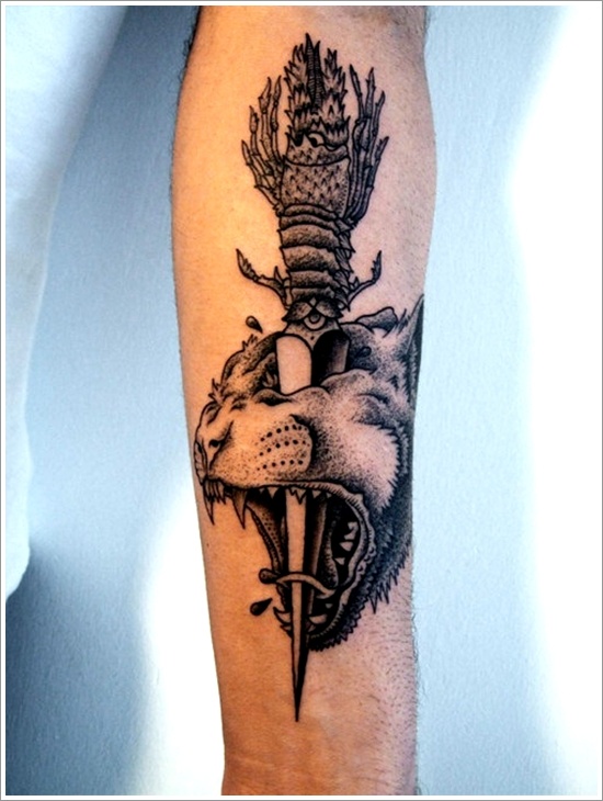 Daggers or knives tattoo design, idea 10