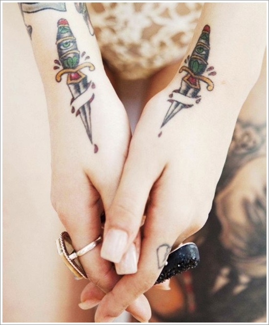 Daggers or knives tattoo design, idea 2